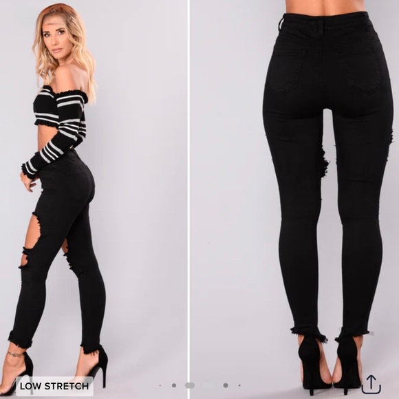 Distressed Jeans - Black - Picture 4 of 6